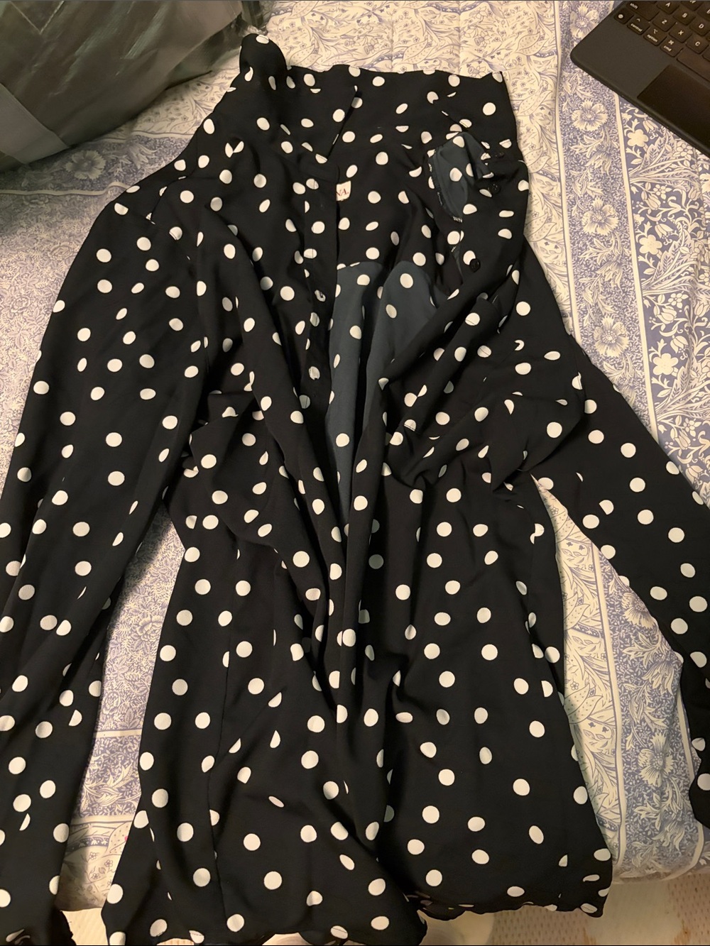 Merona Black and White Polka Dot Button-Down Shirt